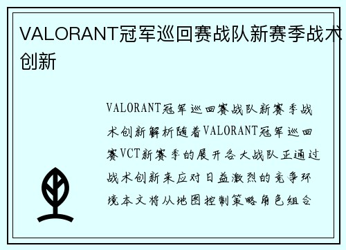 VALORANT冠军巡回赛战队新赛季战术创新